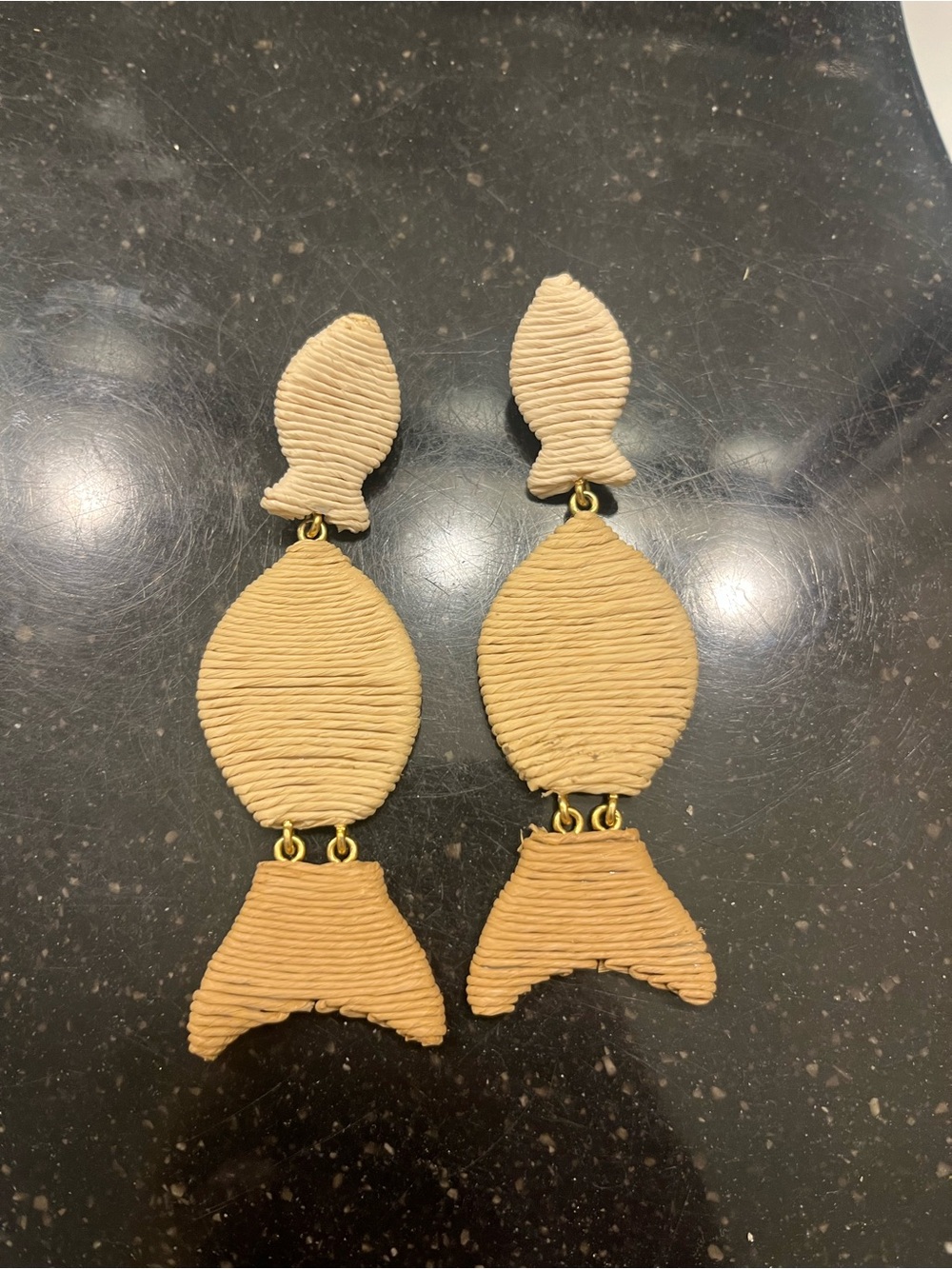 Tuckernuck Raffia Fish-Shaped Drop Earrings - Women Jewelry